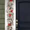9 ft. Pre-lit Snowy Bristle Artificial Christmas Pine Garland with Red & Silver Ornaments & 70 Clear Lights